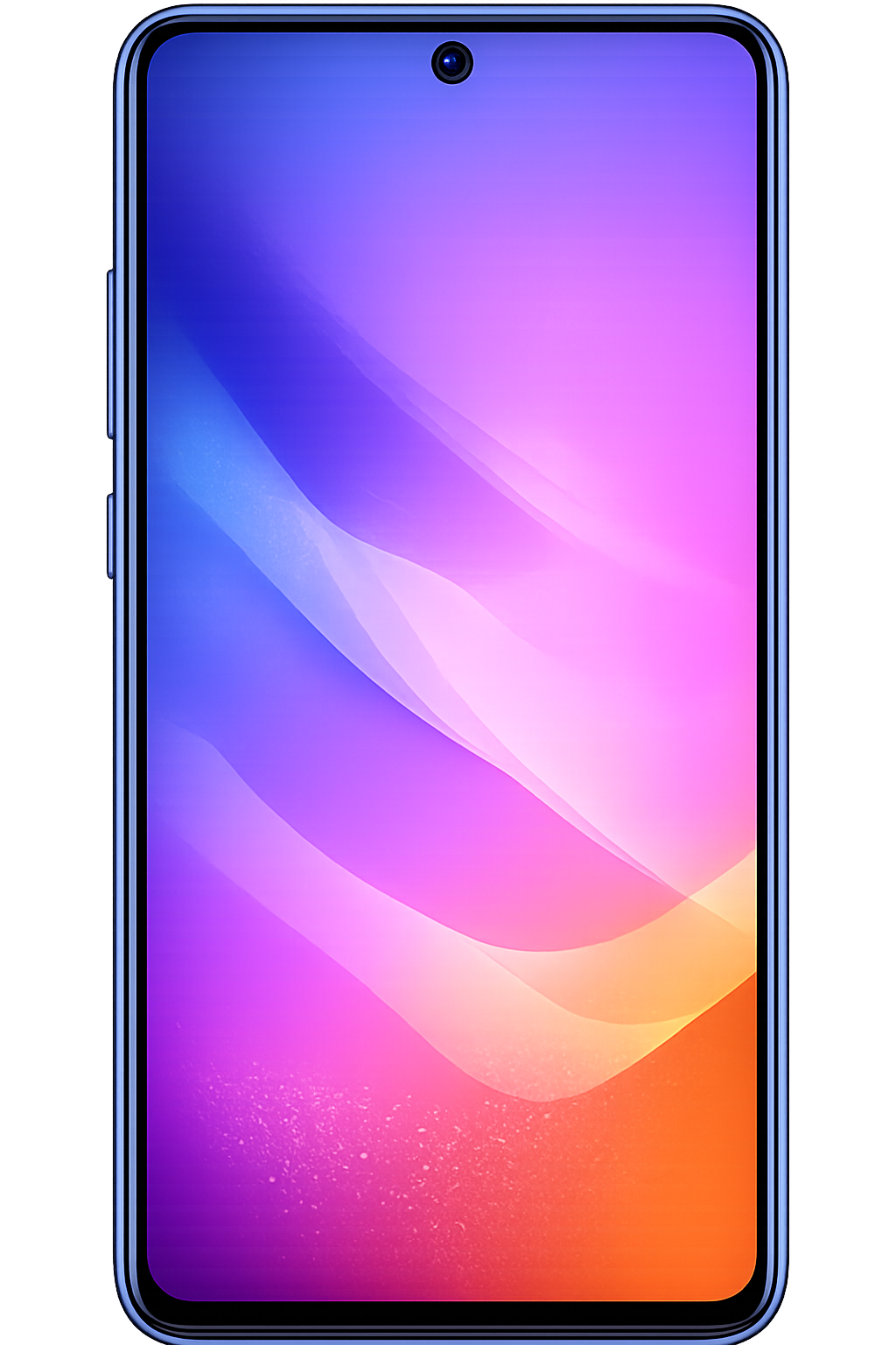 Front side of blue Samsung phone