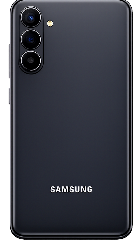 Back side of dark Samsung phone